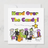 キャンディのハロウィンTシャツとギフトを手渡す カード (正面)