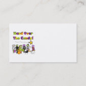 キャンディのハロウィンTシャツとギフトを手渡す 名刺 (裏面)