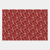 キャンディのハートとリボンのギフトラップ ラッピングペーパーシート (正面3)