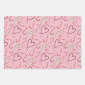 キャンディのハートとリボンのギフトラップ ラッピングペーパーシート (正面2)