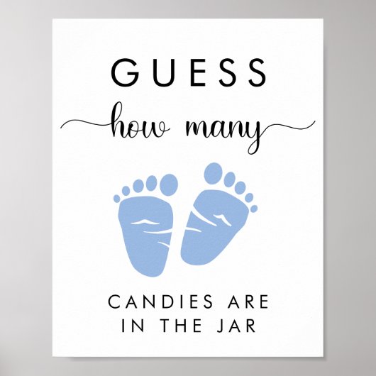 キャンディの数を推測男の赤ちゃんシャワーゲーム ポスター (正面)