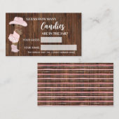 キャンディの数オウム女性のカーボーイベビーシャワーゲームカード プレイスカード (正面/裏面)