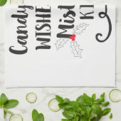 キャンディの甘い願いとヤドリギのキス キッチンタオル (折り畳み)