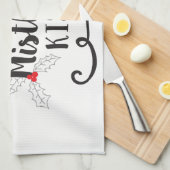 キャンディの甘い願いとヤドリギのキス キッチンタオル (四つ折り)