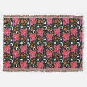キャンディの花とイースターパターン – 暗い スローブランケット (正面)