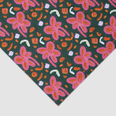 キャンディの花とイースターパターン – 暗い 薄葉紙 (詳細)