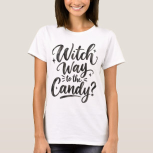 キャンディはどの道? ハロウィンのトリック・オア・トリート Tシャツ
