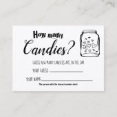 キャンディは何個?ブライダルシャワーゲーム プレイスカード (正面)