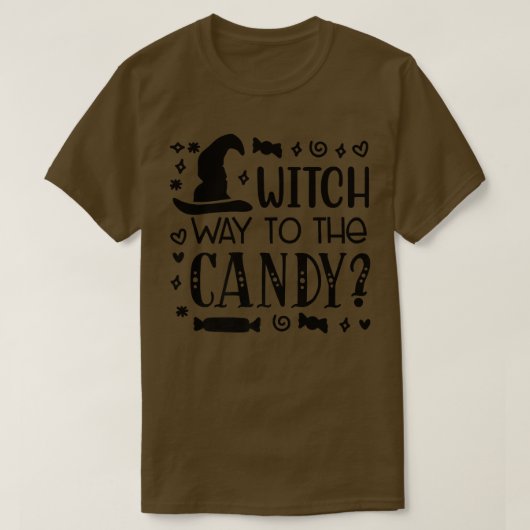 キャンディへの魔女の道Funnyハロウィーン670 Tシャツ (デザイン正面)