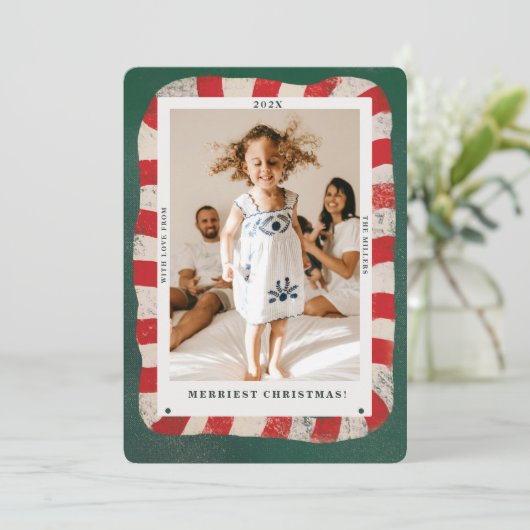 キャンディよくはしゃぐケーン1写真クリスマスカード シーズンカード (スタンド正面)