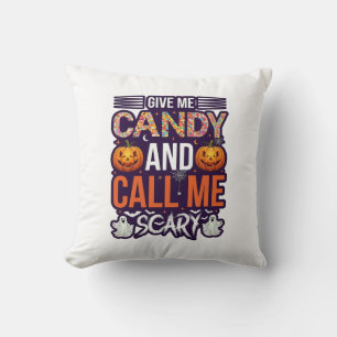キャンディをちょうだい お菓子をくれなきゃイタズラしちゃうゾ ハロウィンの幽霊カボチャ_1 クッション