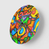 キャンディをどこに隠した?-抽象芸術・アート ラウンド壁時計 (傾斜)