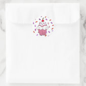 キャンディを振りかけるピンクカップケーキ ラウンドシール (バッグ)