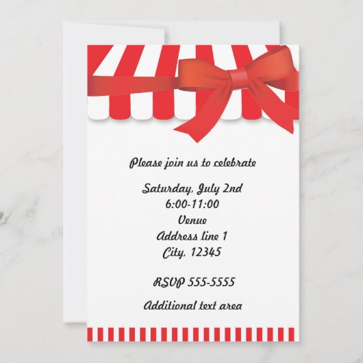 キャンディアイスクリームパーラーショップオールドファッション招待状 招待状 (裏面)