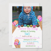 キャンディアイスクリーム写真ANY AGE誕生日パーティー 招待状 (正面)