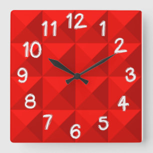 キャンディアップルレッドピラミッド スクエア壁時計