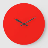 キャンディアップルレッド無地のカラー ラージ壁時計 (正面)