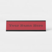 キャンディアップルレッド秋秋シーズンカラ無地のー デスクネームプレート (正面)