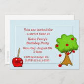 キャンディアップル&アップルツリー誕生日招待状 招待状 (正面/裏面)