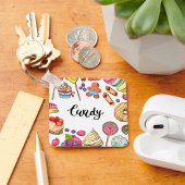 キャンディアンドデザートドードルズスイートトリートパターン キーホルダー