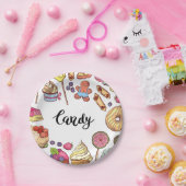 キャンディアンドデザートドードルズスイートトリートパターン ペーパープレート (パーティー)