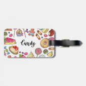 キャンディアンドデザートドードルズスイートトリートパターン ラゲッジタグ (裏面横)