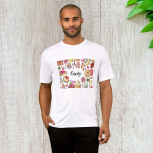 キャンディアンドデザートドードルズスイートトリートパターン Tシャツ
