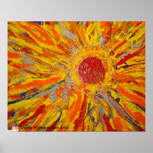 キャンディウォーターズ自閉症アーティストによる「希望の光線」 ポスター (正面)