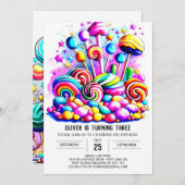 キャンディエレガントボホ誕生日 招待状 (正面/裏面)