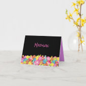 キャンディオートクチュールピンクバルミツワーサンキューカード カード (黄色い花)