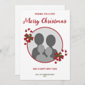 キャンディカスタムキャンスのクリスマスと家族の写真 シーズンカード (正面/裏面)