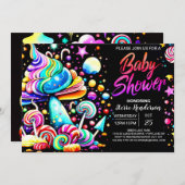 キャンディカスタムランドの赤ちゃんシャワー 招待状 (正面/裏面)