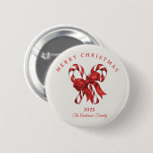 キャンディカスタムーケーンクリスマスレッドギフト 缶バッジ (正面&裏面)