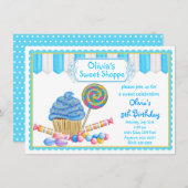 キャンディカップケーキ招待状 招待状 (正面/裏面)