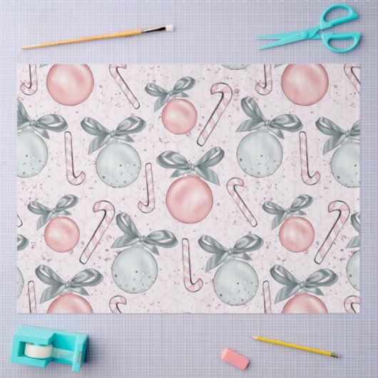 キャンディカネスクリスマスオーナメントがクリスマスを祝う 薄葉紙 (クラフト)