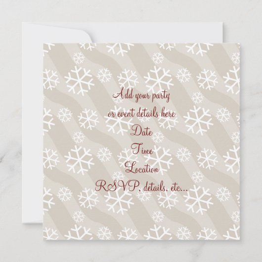 キャンディカネススノーフレーク企業のクリスマスパーティー 招待状 (裏面)