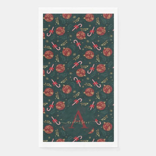 キャンディカネススノーフレーク赤いクリスマスボールグリーン (正面)