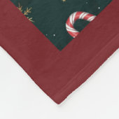 キャンディカネススノーフレーク赤いクリスマスボールグリーン フリースブランケット (角)