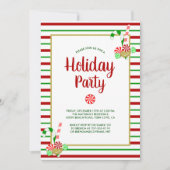 キャンディカネスペパーミントストライプズキュートホリデーパーティー 招待状 (正面)