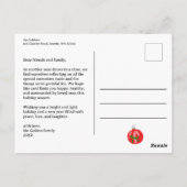 キャンディカネズボウズかわいいカスタムクリスマスホリデー ポストカード (裏面)