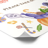 キャンディカボンプキン幽霊ハロウィーンベビーウィズサイン ポスター (角)