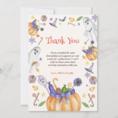 キャンディカボンプキン幽霊ハロウィーンベビー醸造シャワー サンキューカード (正面)