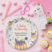 キャンディカボンプキン幽霊ハロウィーンベビー醸造シャワー ペーパープレート (パーティー)