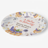 キャンディカボンプキン幽霊ハロウィーンベビー醸造シャワー ペーパープレート (アングル)