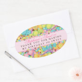 キャンディカラフルスウィート16お願いステッカー 楕円形シール (封筒)