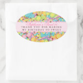 キャンディカラフルスウィート16お願いステッカー 楕円形シール (バッグ)