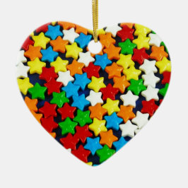 キャンディカラフルスター模様 セラミックオーナメント