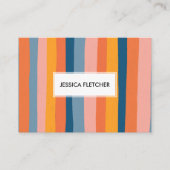 キャンディカラフルストライプーミニマルカッコいいリストシック 名刺 (正面)