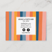 キャンディカラフルストライプーミニマルカッコいいリストシック 名刺 (裏面)