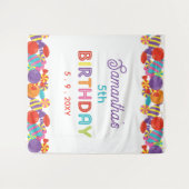 キャンディカラフルテーマバースデーパーティーバック タペストリー (正面(横))